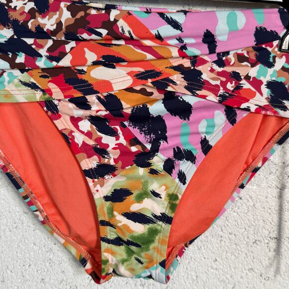 Bleu by Rod Beattie Women's Animal Sarong-Waist Swim Bottom multi 10 MSRP $59 - Picture 2 of 10